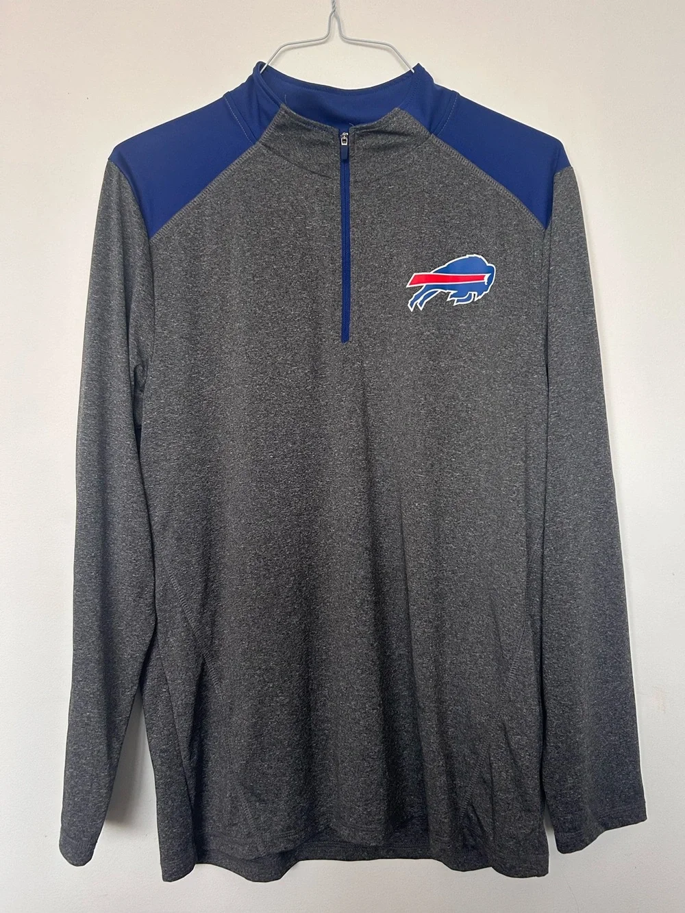 NFL Buffalo Bills Heather Gray and Royal Blue Team Apparel Pullover